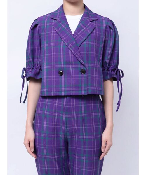 jouetie（ジュエティ）の「【FRUITSZIPPER仲川瑠夏】クロップドジャケット（テーラードジャケット・レディース・パープル・MEDIUM）」の20枚目の写真