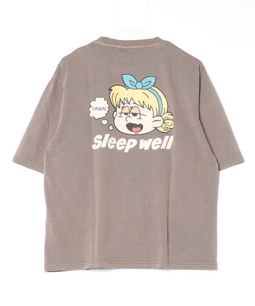 unrelaxing（アンリラクシング）の「ヴィンテージライク 古着風 綿100％ピグメント加工TプリントTシャツ（Tシャツ/カットソー・メンズ・ブラック系その他4/ベージュ系その他5/ブラック/ダークブラウン系・LARGE/SMALL/MEDIUM/X-LARGE）」の5枚目の写真