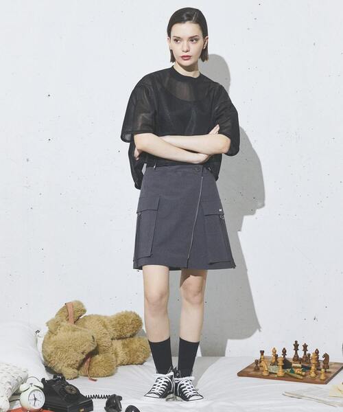 CONVERSE TOKYO(コンバーストウキョウ)の「【HL】WRAP ZIP APRON SKIRT(SET UP)(スカート・レディース・グレー/ブラック/ベージュ・FREE)」の6枚目の写真