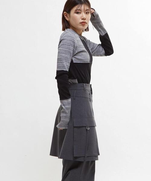 CONVERSE TOKYO(コンバーストウキョウ)の「【HL】WRAP ZIP APRON SKIRT(SET UP)(スカート・レディース・グレー/ブラック/ベージュ・FREE)」の15枚目の写真