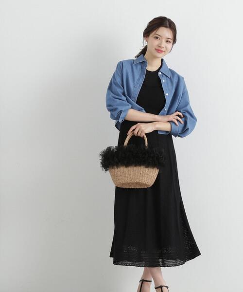 PROPORTION BODY DRESSING(プロポーションボディドレッシング)の「柄編みニットワンピース / 1215140400(ワンピース・レディース・ベージュ/ブラック・MEDIUM/SMALL)」の9枚目の写真