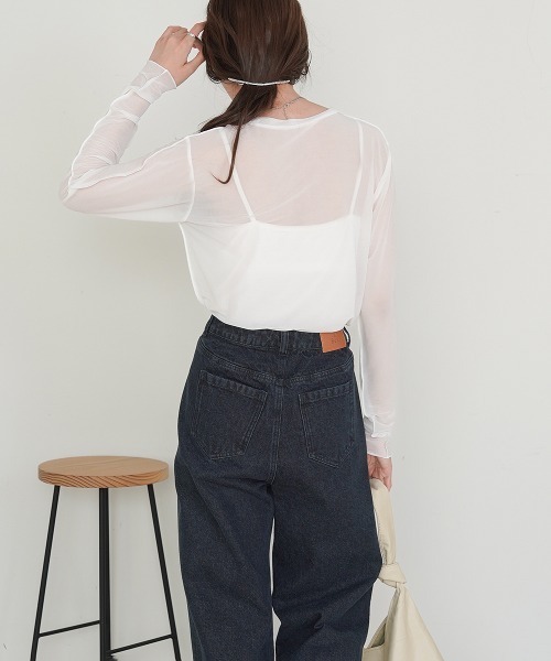 Bab（バブ）の「ベーシックシアートップス（Tシャツ/カットソー・レディース・ブラック/グレイッシュベージュ/オフホワイト/ライトグレー/グリーン/ホワイト系その他・FREE）」の11枚目の写真