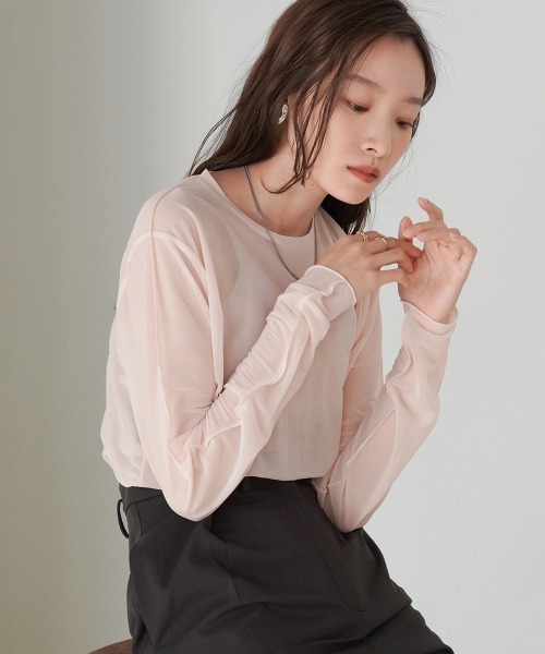 Bab（バブ）の「ベーシックシアートップス（Tシャツ/カットソー・レディース・ブラック/グレイッシュベージュ/オフホワイト/ライトグレー/グリーン/ホワイト系その他・FREE）」の15枚目の写真