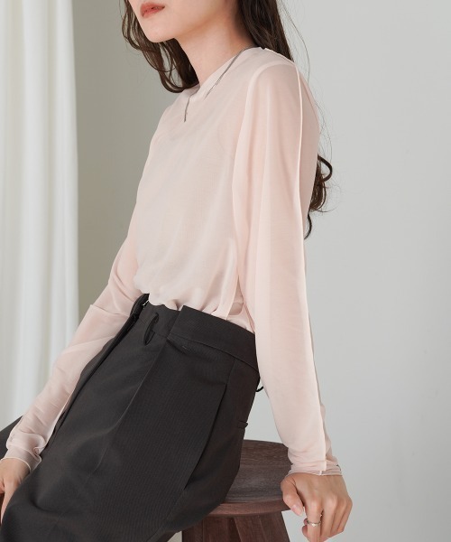 Bab（バブ）の「ベーシックシアートップス（Tシャツ/カットソー・レディース・ブラック/グレイッシュベージュ/オフホワイト/ライトグレー/グリーン/ホワイト系その他・FREE）」の16枚目の写真