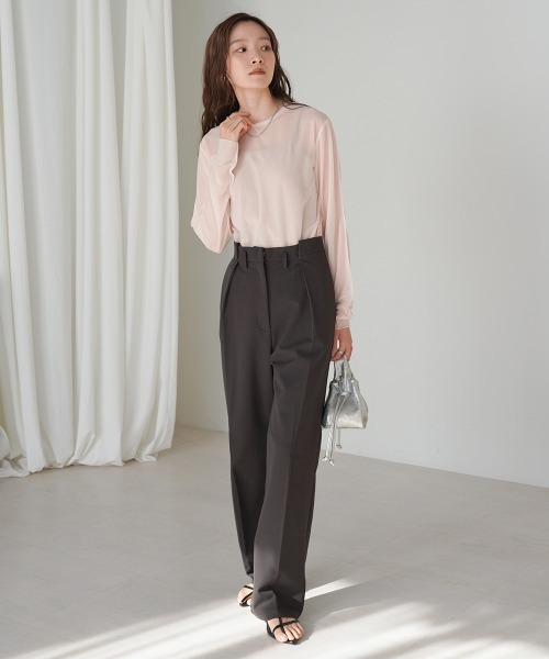 Bab（バブ）の「ベーシックシアートップス（Tシャツ/カットソー・レディース・ブラック/グレイッシュベージュ/オフホワイト/ライトグレー/グリーン/ホワイト系その他・FREE）」の17枚目の写真