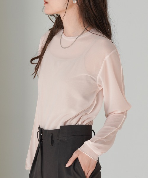 Bab（バブ）の「ベーシックシアートップス（Tシャツ/カットソー・レディース・ブラック/グレイッシュベージュ/オフホワイト/ライトグレー/グリーン/ホワイト系その他・FREE）」の18枚目の写真