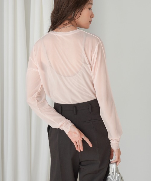 Bab（バブ）の「ベーシックシアートップス（Tシャツ/カットソー・レディース・ブラック/グレイッシュベージュ/オフホワイト/ライトグレー/グリーン/ホワイト系その他・FREE）」の19枚目の写真