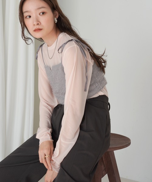 Bab（バブ）の「ベーシックシアートップス（Tシャツ/カットソー・レディース・ブラック/グレイッシュベージュ/オフホワイト/ライトグレー/グリーン/ホワイト系その他・FREE）」の20枚目の写真