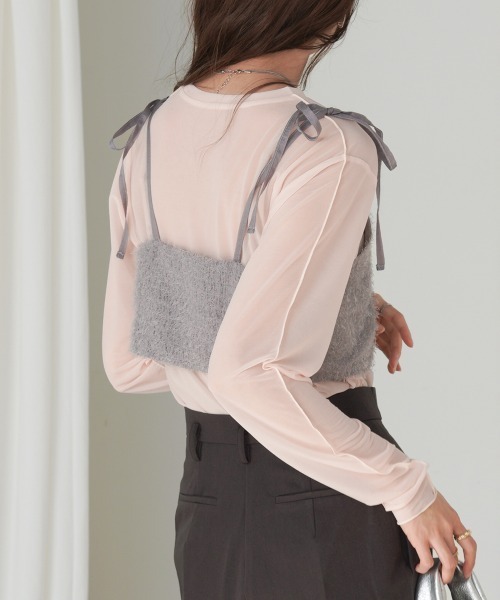 Bab（バブ）の「ベーシックシアートップス（Tシャツ/カットソー・レディース・ブラック/グレイッシュベージュ/オフホワイト/ライトグレー/グリーン/ホワイト系その他・FREE）」の22枚目の写真