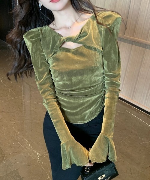 セール】袖フレア ベロアトップス（Tシャツ/カットソー）｜SEN TOKYO