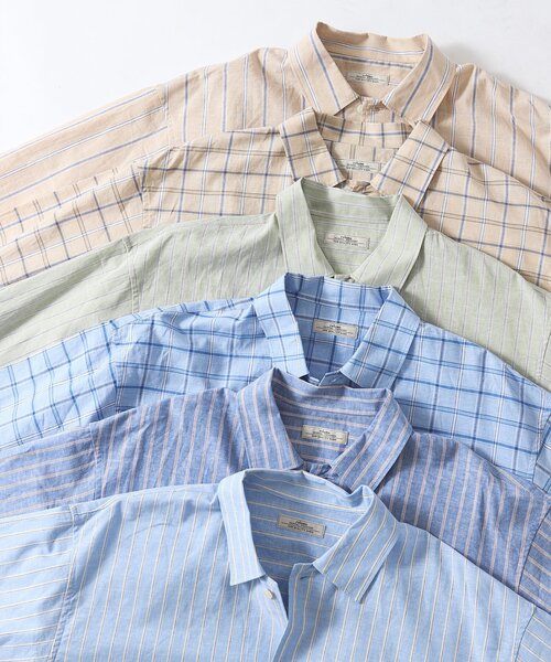 JOURNAL STANDARD relume（ジャーナルスタンダード　レリューム）の「JAMES FABRIC / ジェームスファブリック コットン/リネン シャツ（シャツ/ブラウス・メンズ・ブルー/ナチュラル/ライトグリーン/ベージュ系その他/ネイビー/ブルー系その他・LARGE/MEDIUM）」の10枚目の写真