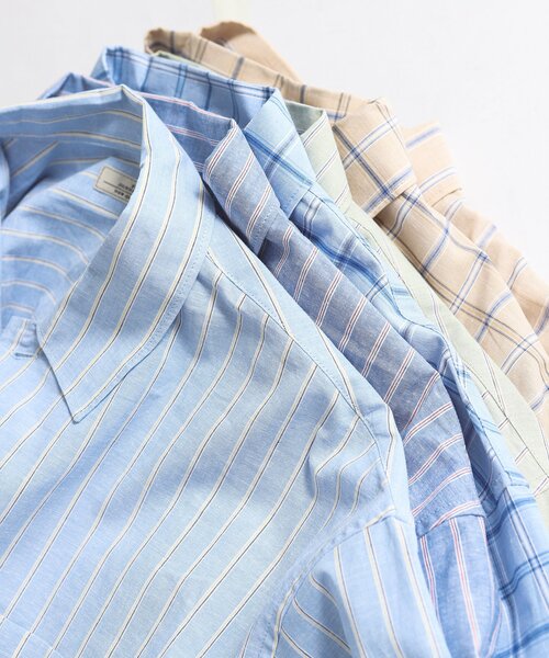 JOURNAL STANDARD relume（ジャーナルスタンダード　レリューム）の「JAMES FABRIC / ジェームスファブリック コットン/リネン シャツ（シャツ/ブラウス・メンズ・ブルー/ナチュラル/ライトグリーン/ベージュ系その他/ネイビー/ブルー系その他・LARGE/MEDIUM）」の11枚目の写真