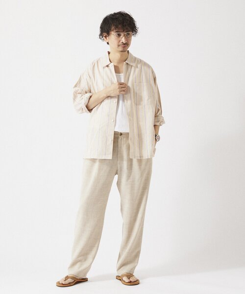 JOURNAL STANDARD relume（ジャーナルスタンダード　レリューム）の「JAMES FABRIC / ジェームスファブリック コットン/リネン シャツ（シャツ/ブラウス・メンズ・ブルー/ナチュラル/ライトグリーン/ベージュ系その他/ネイビー/ブルー系その他・LARGE/MEDIUM）」の12枚目の写真