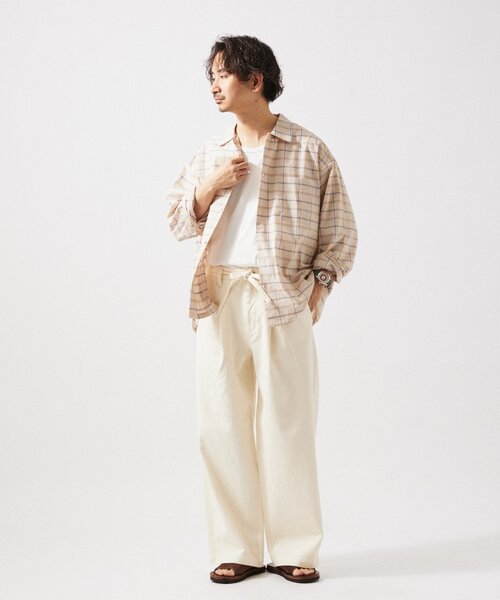 JOURNAL STANDARD relume（ジャーナルスタンダード　レリューム）の「JAMES FABRIC / ジェームスファブリック コットン/リネン シャツ（シャツ/ブラウス・メンズ・ブルー/ナチュラル/ライトグリーン/ベージュ系その他/ネイビー/ブルー系その他・LARGE/MEDIUM）」の21枚目の写真