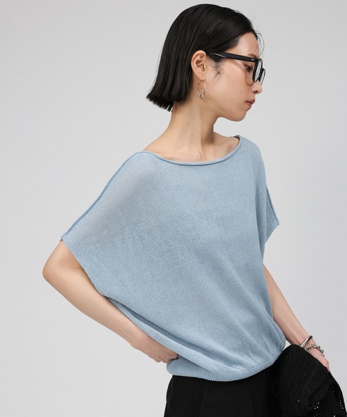 BABYLONE（バビロン）の「ニュアンスニットプルオーバー（ニット/セーター・レディース・ベージュ/チャコール/ホワイト/サックスブルー・フリー）」の22枚目の写真