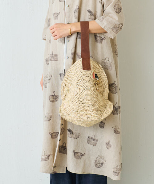 BEARDSLEY(ビアズリー)の「ラフィアサークルバッグ(かごバッグ・レディース・モスグリーン/レッド/サンドベージュ/ブラック・FREE)」の15枚目の写真