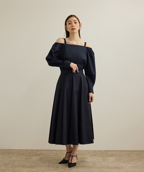ROPE'（ロペ）の「【洗える】コットンサテンオフショルダーブラウス（シャツ/ブラウス・レディース・ネイビー/ターコイズブルー・FREE）」の11枚目の写真