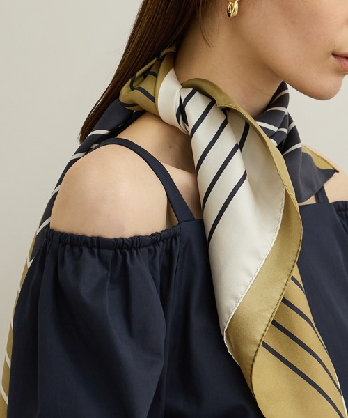 ROPE'（ロペ）の「【洗える】コットンサテンオフショルダーブラウス（シャツ/ブラウス・レディース・ネイビー/ターコイズブルー・FREE）」の14枚目の写真