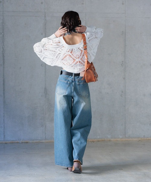 PAGEBOY（ページボーイ）の「スカシリーフニットボレロ（カーディガン/ボレロ・レディース・オフホワイト/ブルー/ブラック/ダークネイビー/ピンク系その他・FREE）」の18枚目の写真