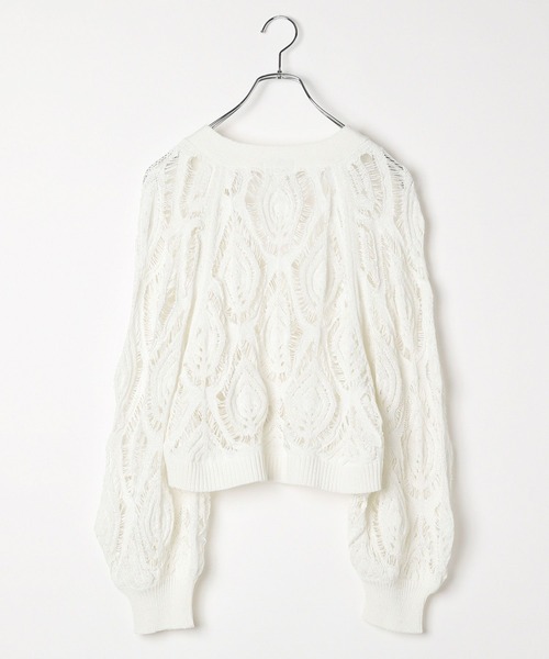 PAGEBOY（ページボーイ）の「スカシリーフニットボレロ（カーディガン/ボレロ・レディース・オフホワイト/ブルー/ブラック/ダークネイビー/ピンク系その他・FREE）」の10枚目の写真