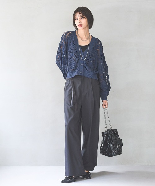 セール】スカシリーフニットボレロ（カーディガン/ボレロ）｜PAGEBOY