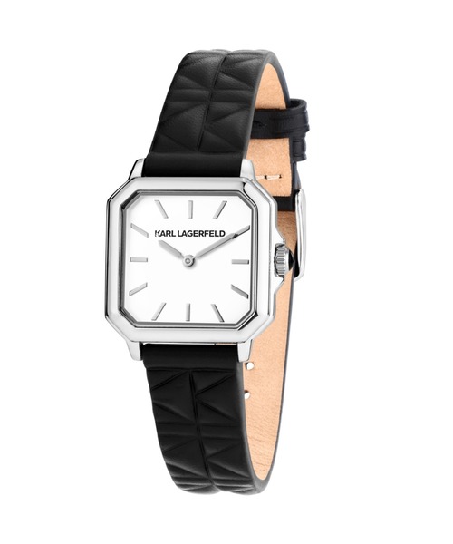 KARL LAGERFELD（カールラガーフェルド）の「「KARL LAGERFELD/カール・ラガーフェルド」スクエア クラシック - キルティング ブラック レザー（アナログ腕時計・レディース・ブラック×ブラック/ブラック×ホワイト/ブラック×シルバー・FREE）」の16枚目の写真