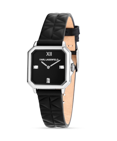 KARL LAGERFELD（カールラガーフェルド）の「「KARL LAGERFELD/カール・ラガーフェルド」スクエア クラシック - キルティング ブラック レザー（アナログ腕時計・レディース・ブラック×ブラック/ブラック×ホワイト/ブラック×シルバー・FREE）」の19枚目の写真
