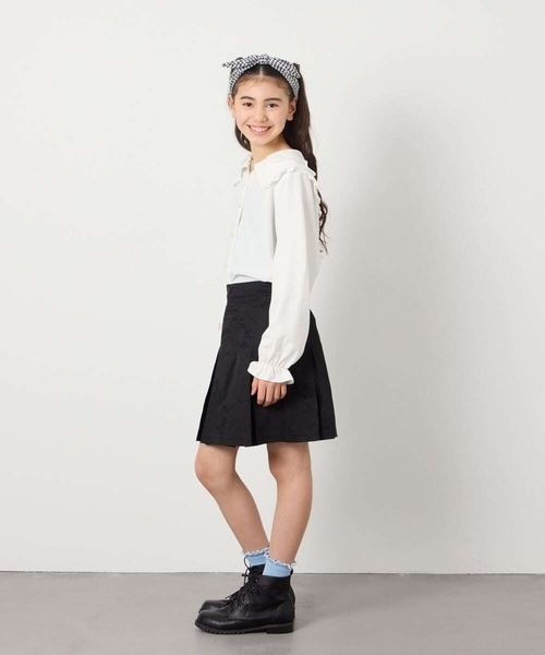 a.v.v（アーヴェヴェ）の「[120-130]インパン付きタックプリーツスカート（スカート・キッズ・ブルー/ブラック・120/130）」の17枚目の写真