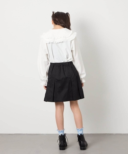 a.v.v（アーヴェヴェ）の「[120-130]インパン付きタックプリーツスカート（スカート・キッズ・ブルー/ブラック・120/130）」の16枚目の写真