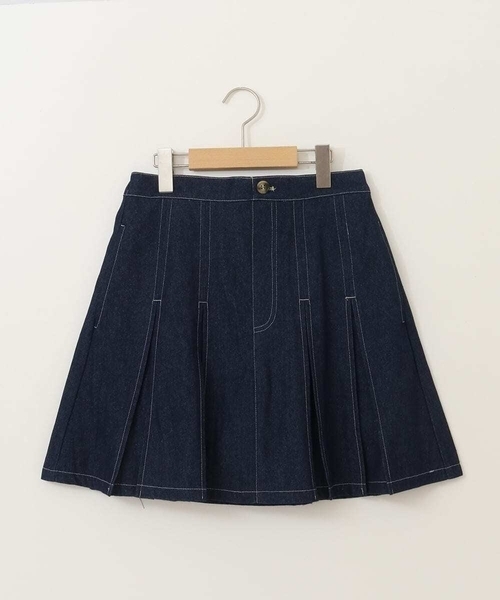 a.v.v（アーヴェヴェ）の「[120-130]インパン付きタックプリーツスカート（スカート・キッズ・ブルー/ブラック・120/130）」の15枚目の写真