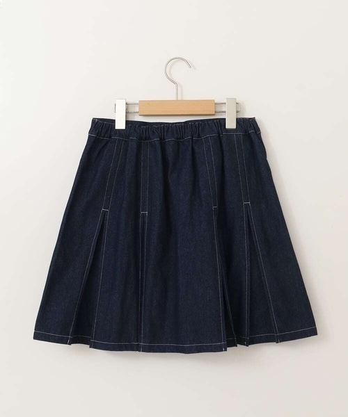 a.v.v（アーヴェヴェ）の「[120-130]インパン付きタックプリーツスカート（スカート・キッズ・ブルー/ブラック・120/130）」の14枚目の写真