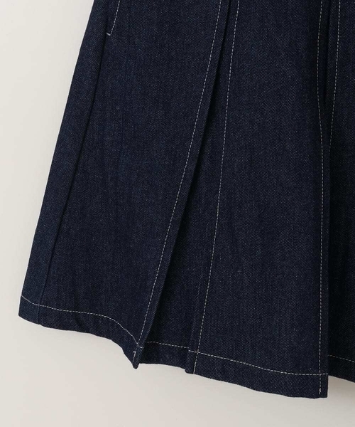 a.v.v（アーヴェヴェ）の「[120-130]インパン付きタックプリーツスカート（スカート・キッズ・ブルー/ブラック・120/130）」の10枚目の写真