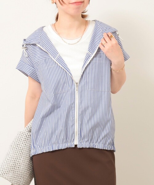 MICO COULIER（ミコクリエ）の「ラメテレコタンクトップ（Tシャツ/カットソー・レディース・オフホワイト/ブラック/ライトグレー・38）」の5枚目の写真