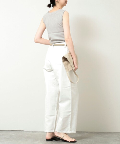 MICO COULIER（ミコクリエ）の「ラメテレコタンクトップ（Tシャツ/カットソー・レディース・オフホワイト/ブラック/ライトグレー・38）」の9枚目の写真