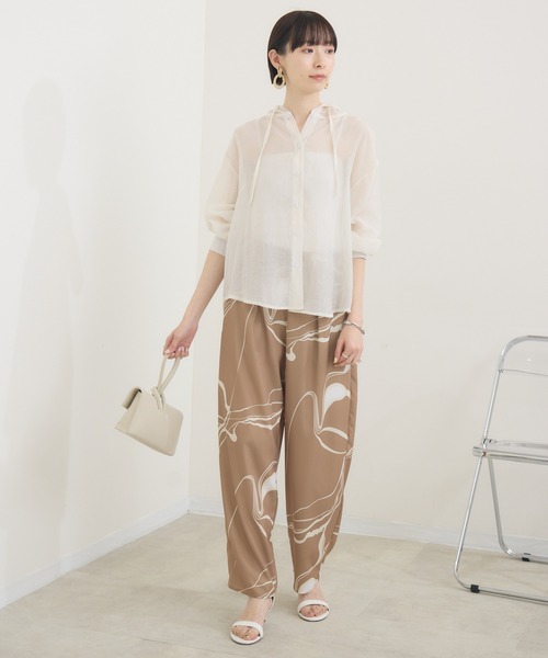 Paradise Picnic（パラダイスピクニック）の「フードシアーシャツ（シャツ/ブラウス・レディース・カーキ/ホワイト・FREE）」の4枚目の写真