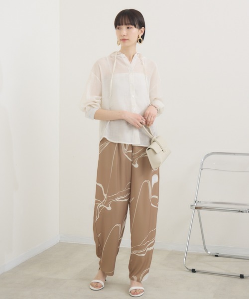 Paradise Picnic（パラダイスピクニック）の「フードシアーシャツ（シャツ/ブラウス・レディース・カーキ/ホワイト・FREE）」の5枚目の写真