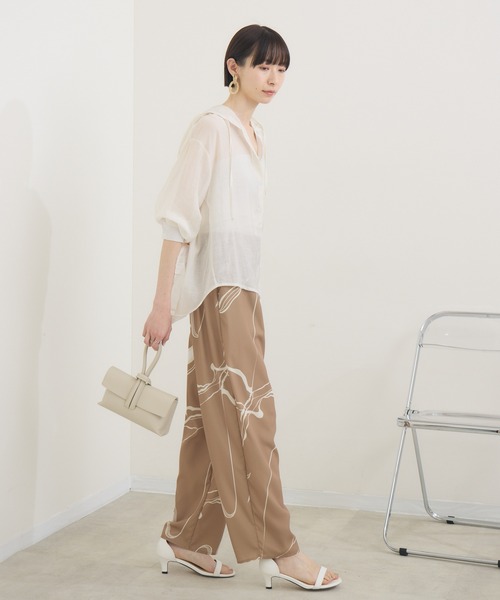 Paradise Picnic（パラダイスピクニック）の「フードシアーシャツ（シャツ/ブラウス・レディース・カーキ/ホワイト・FREE）」の7枚目の写真