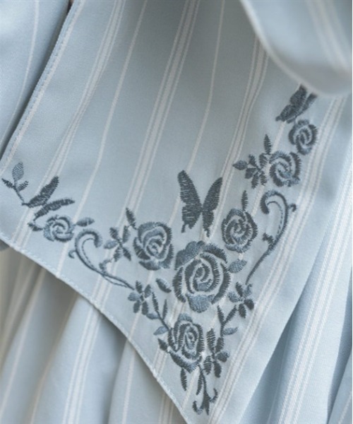 axes femme（アクシーズファム）の「蝶刺繍リボンストライプジャンパースカート（ワンピース・レディース・ネイビー/ミント/ピンク・FREE）」の19枚目の写真