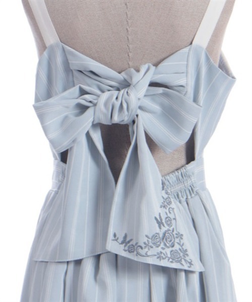 axes femme（アクシーズファム）の「蝶刺繍リボンストライプジャンパースカート（ワンピース・レディース・ネイビー/ミント/ピンク・FREE）」の13枚目の写真