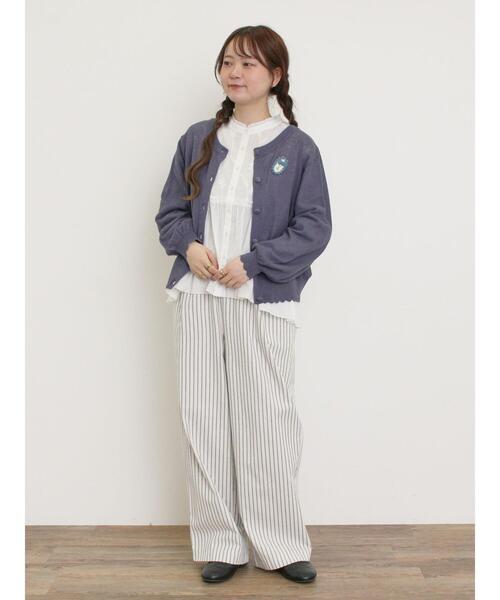 Samansa Mos2（サマンサ モスモス）の「3D刺繍切替ギャザーブラウス（シャツ/ブラウス・レディース・キナリ/グリーン/オフホワイト/ブラック・F）」の14枚目の写真