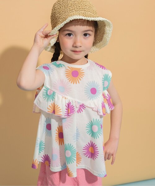 BREEZE（ブリーズ）の「【速乾/ジュニア対応】フレアチュニック（Tシャツ/カットソー・キッズ・ピンク/ブルー/オフホワイト・80/90/100/110/120/130/140）」の2枚目の写真