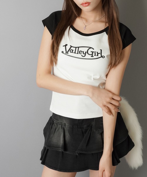 SPINNS(スピンズ)の「平成ギャルTシャツ/ラグラン/ノースリーブ/ロゴ(Tシャツ/カットソー・レディース・ホワイト×ブラック/ブラック×ピンク/ネイビー系/レッド系その他・ONESIZE)」の12枚目の写真