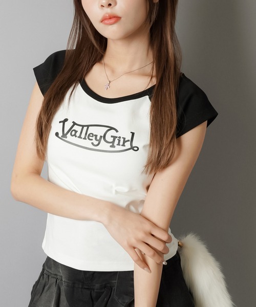 SPINNS(スピンズ)の「平成ギャルTシャツ/ラグラン/ノースリーブ/ロゴ(Tシャツ/カットソー・レディース・ホワイト×ブラック/ブラック×ピンク/ネイビー系/レッド系その他・ONESIZE)」の8枚目の写真