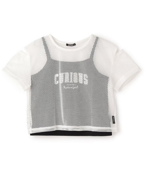 セール】【ニコ☆プチ掲載】メッシュTキャミセット（アンサンブル