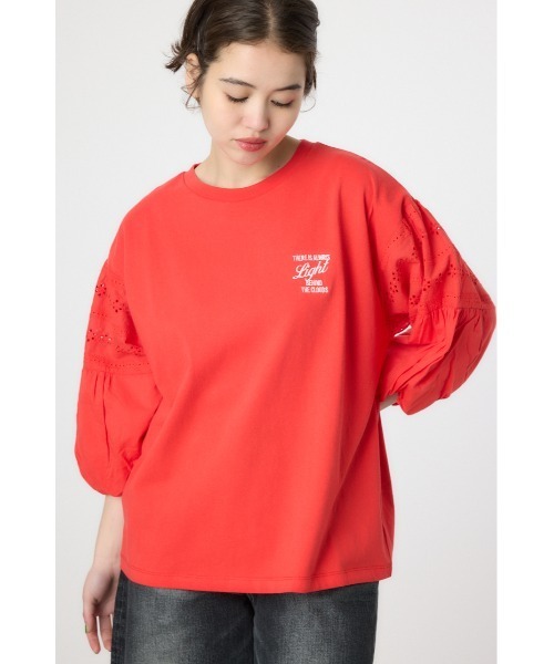RODEO CROWNS WIDE BOWL(ロデオクラウンズワイドボウル)の「バルーンスリーブトップス(Tシャツ/カットソー・レディース・ブラック/レッド/オフホワイト/イエロー・FREE)」の2枚目の写真