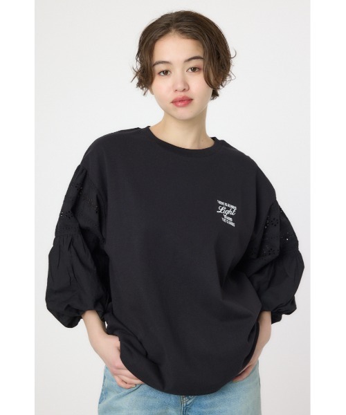 RODEO CROWNS WIDE BOWL(ロデオクラウンズワイドボウル)の「バルーンスリーブトップス(Tシャツ/カットソー・レディース・ブラック/レッド/オフホワイト/イエロー・FREE)」の4枚目の写真