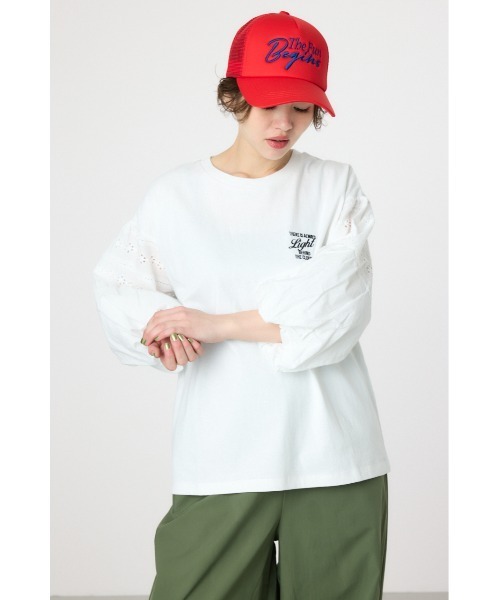 RODEO CROWNS WIDE BOWL(ロデオクラウンズワイドボウル)の「バルーンスリーブトップス(Tシャツ/カットソー・レディース・ブラック/レッド/オフホワイト/イエロー・FREE)」の12枚目の写真