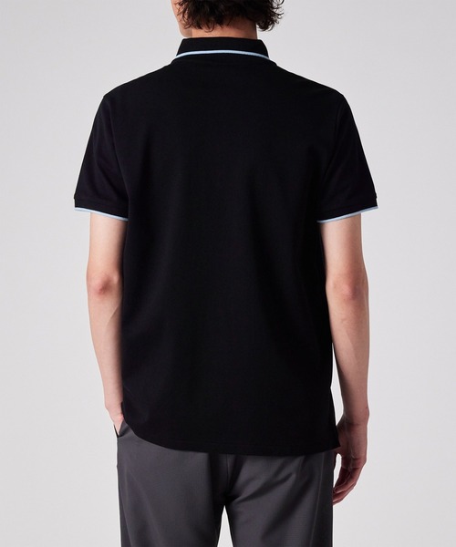 Paul Smith ブラック コットンニット リンガー ポロシャツ