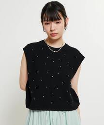 シルバービジュー付ニット