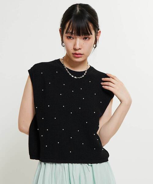 SOFFITTO（ソフィット）の「シルバービジュー付ニット（ニット/セーター・レディース・イエロー系その他/ブラック/ホワイト・FREE）」の16枚目の写真